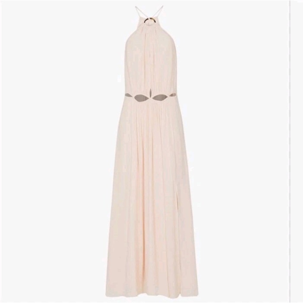 REISS Women's 4 Marta Midi Dress Halter‎ Neck Pink Sexy Party Cocktail